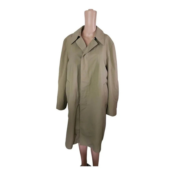 Original LONDON FOG Khaki Trench Coat Size 40 Reg w/Removable Thinsilate Lining - Picture 4 of 9